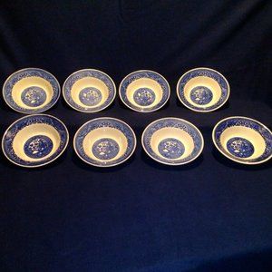 8 Vintage BLUE WILLOW WARE Bowls Unmarked 6 1/4" X 1 3/4"